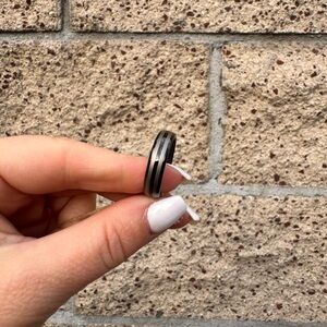 Black and Silver Tungsten Ring